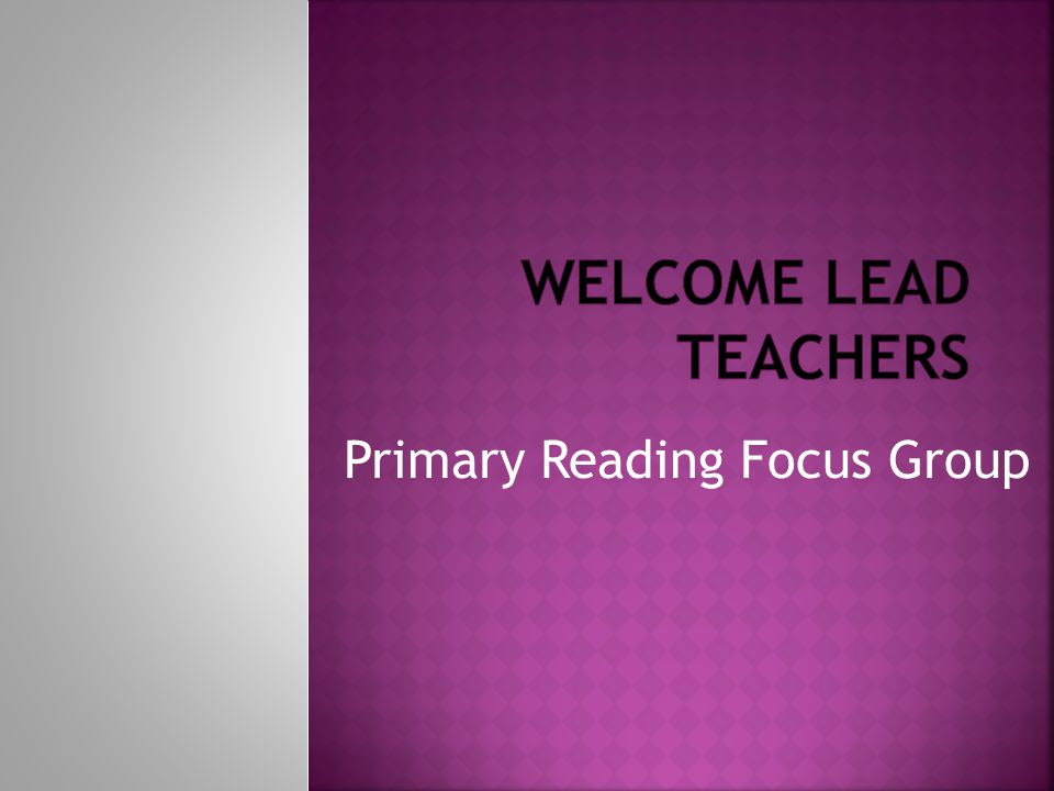 Primary Reading Focus Group