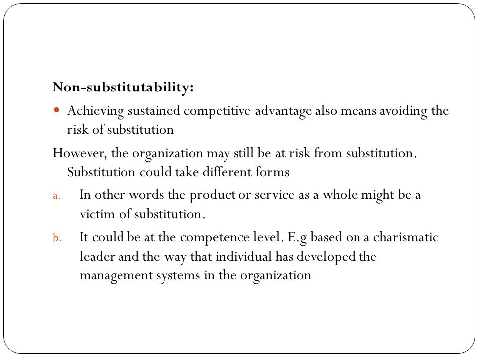 Non-substitutability: