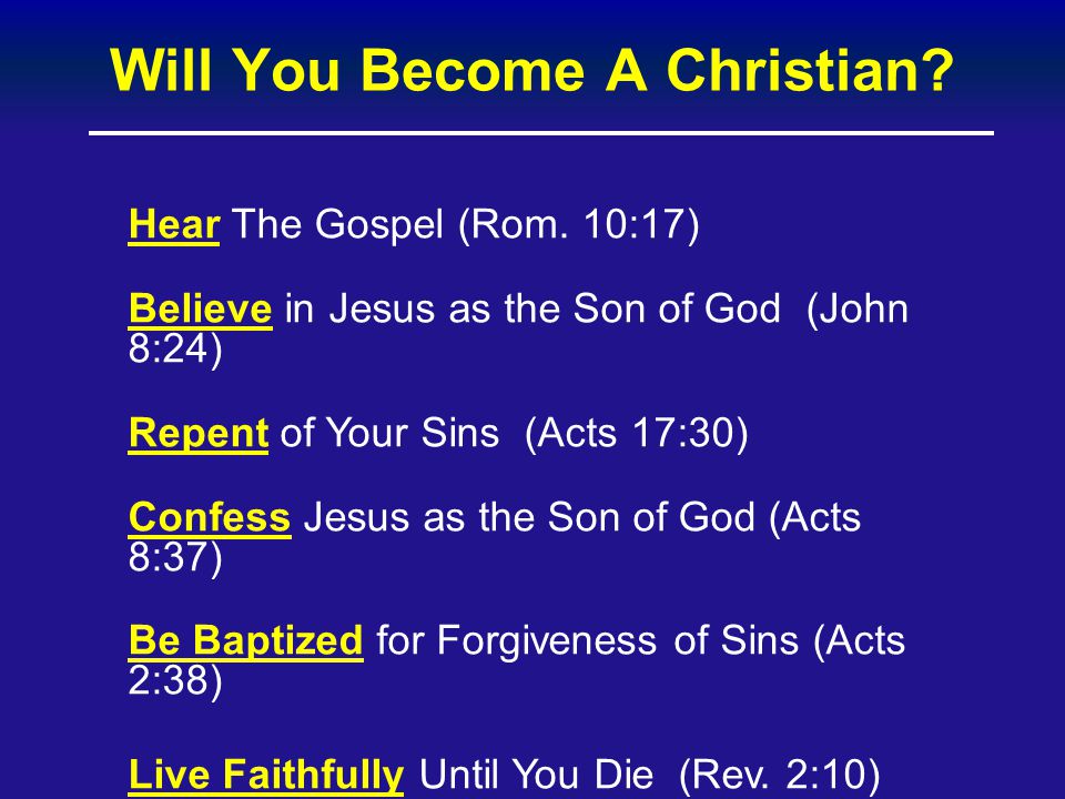 Will You Become A Christian