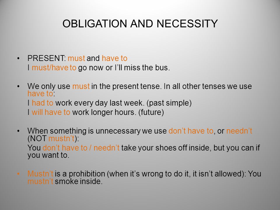 OBLIGATION AND NECESSITY