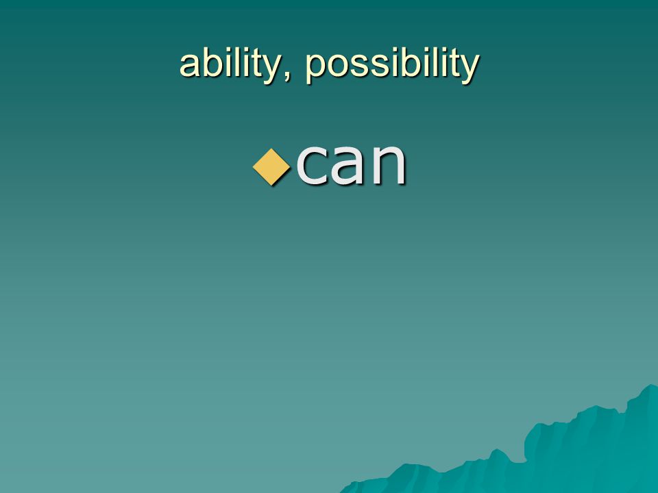ability, possibility can