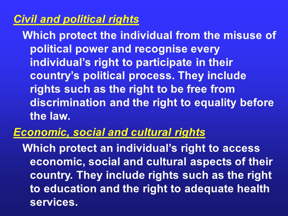 Civil and political rights