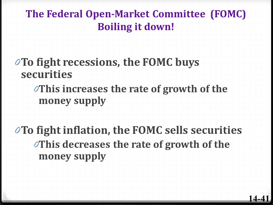 The Federal Open-Market Committee (FOMC) Boiling it down!