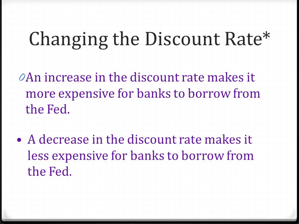 Changing the Discount Rate*