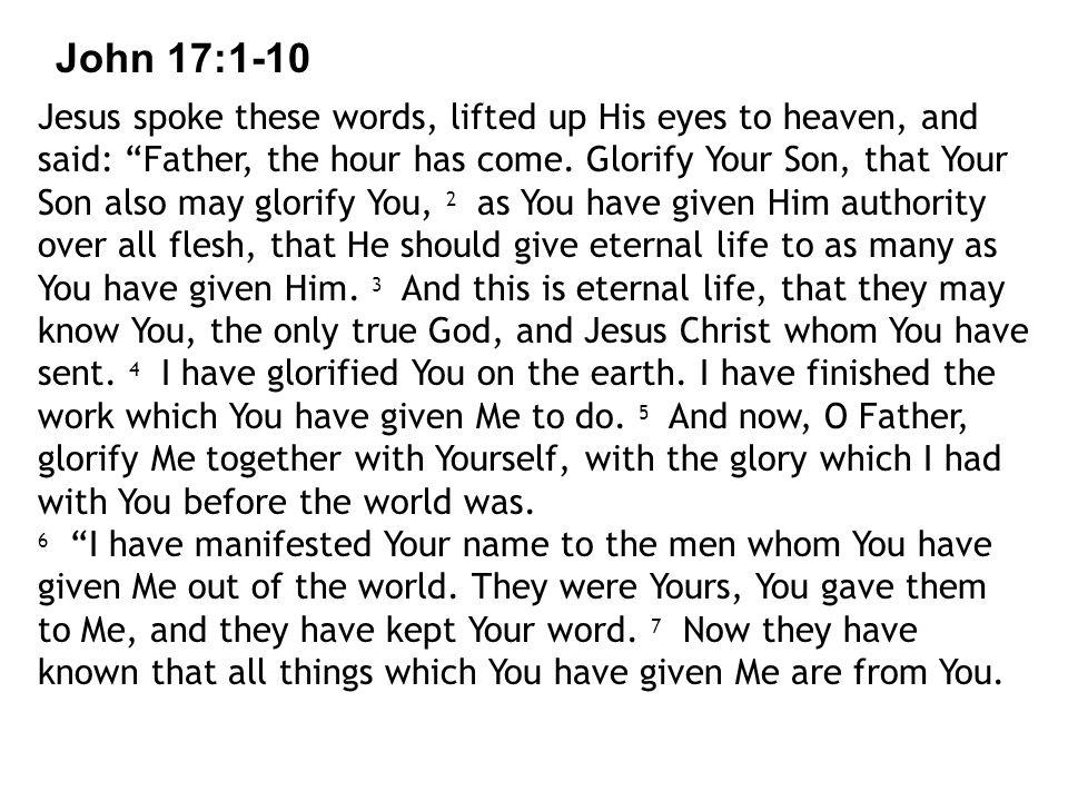 John 17:1-10