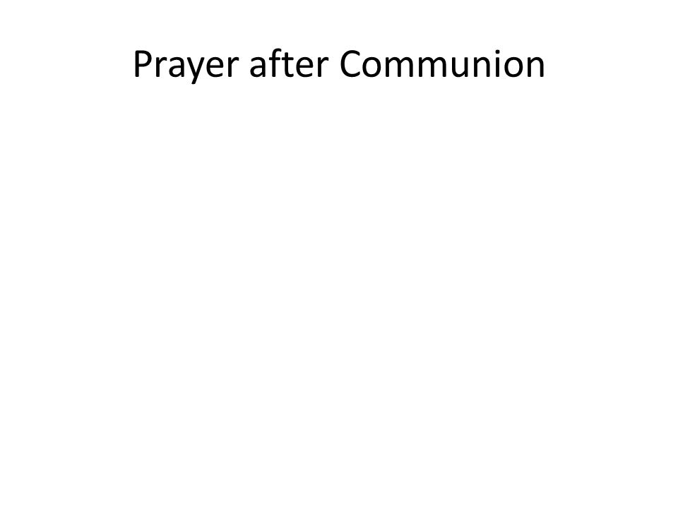 Prayer after Communion
