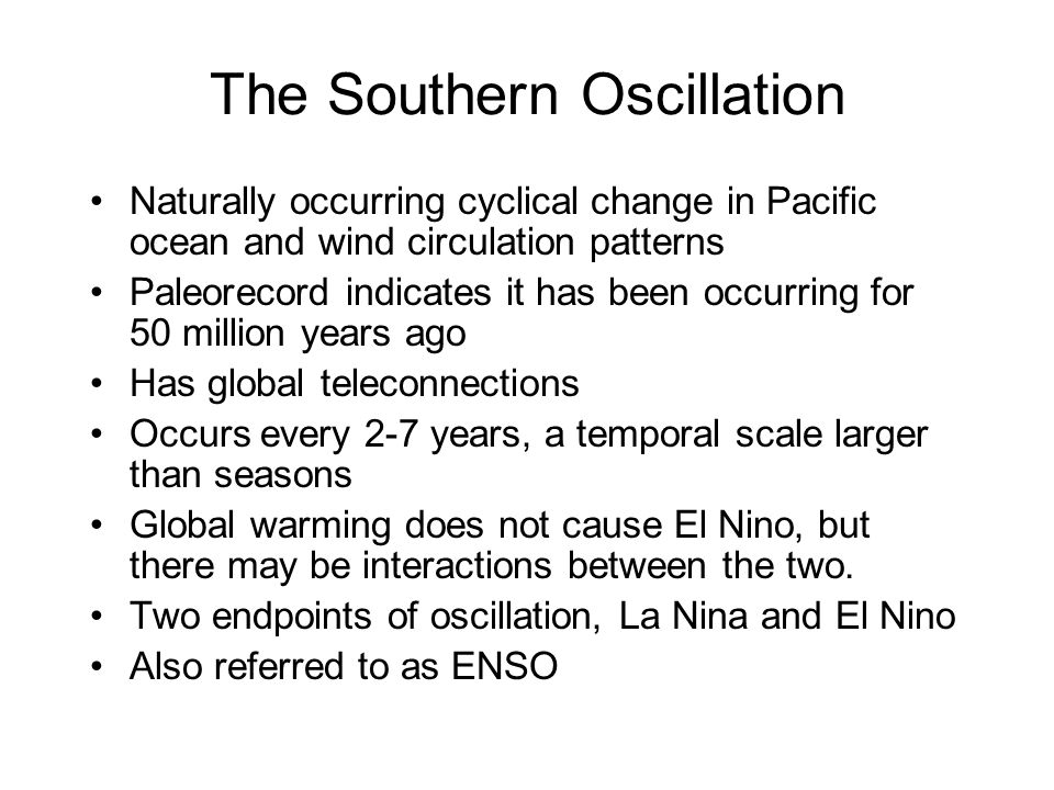 The Southern Oscillation