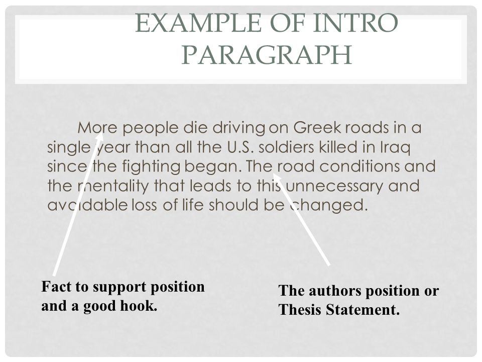 Example of Intro Paragraph