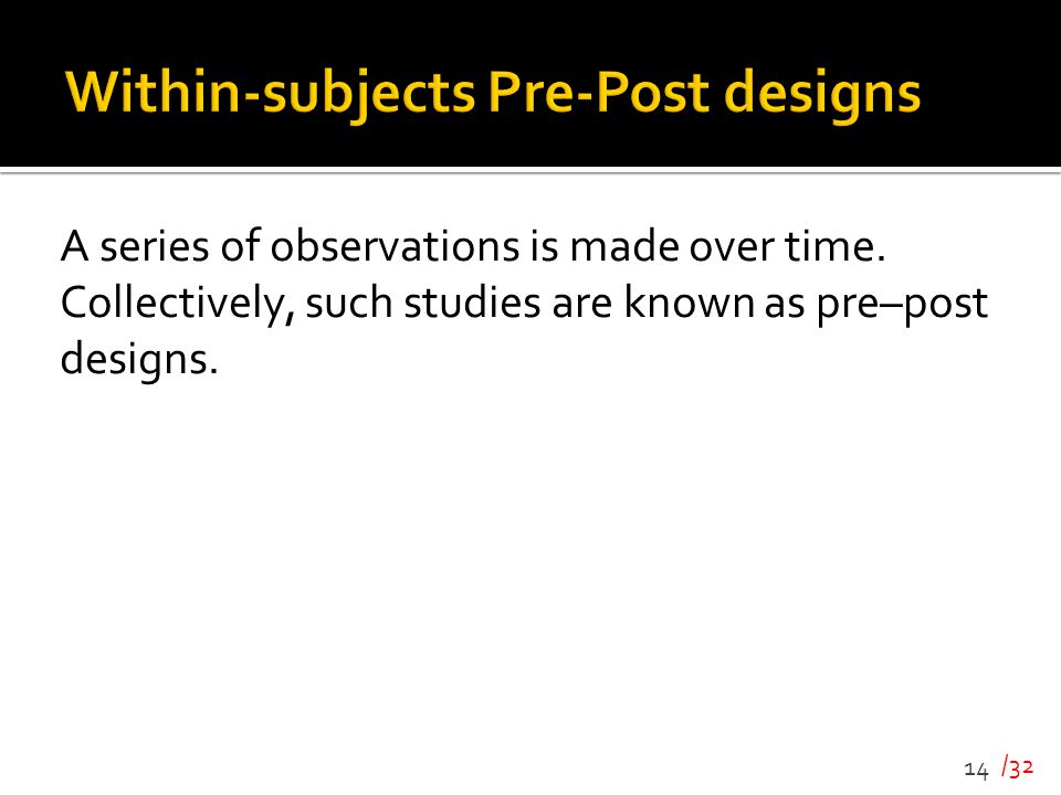 Within-subjects Pre-Post designs