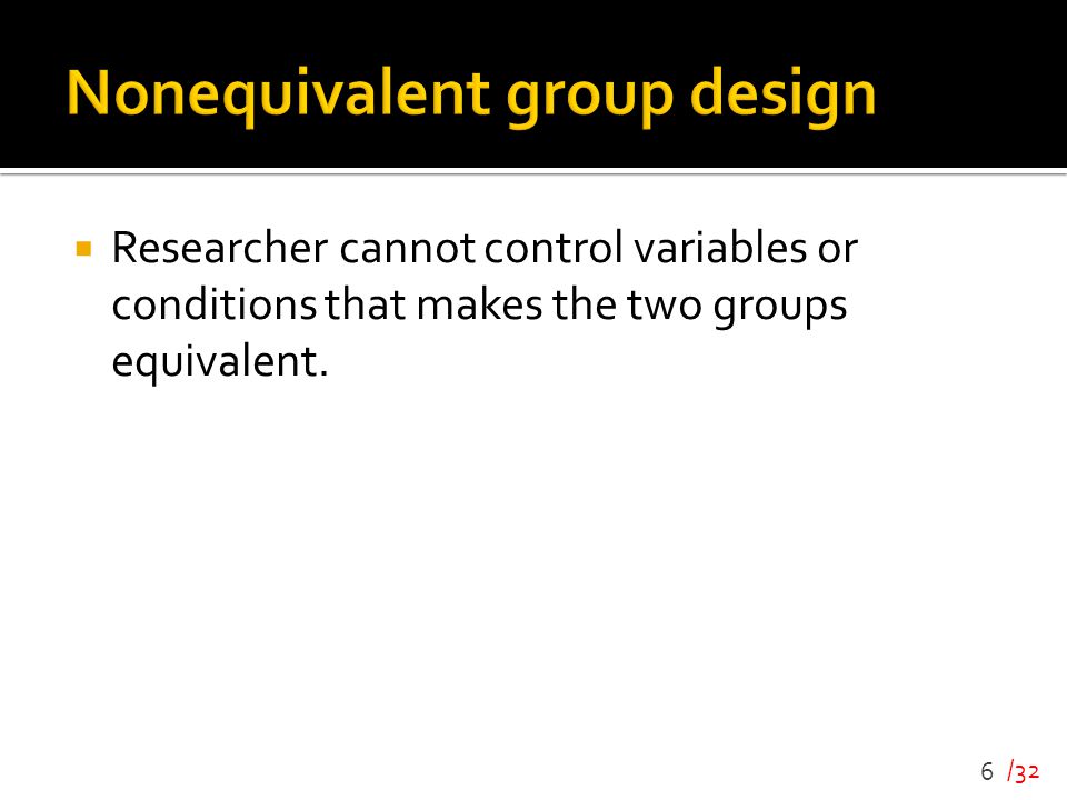 Nonequivalent group design