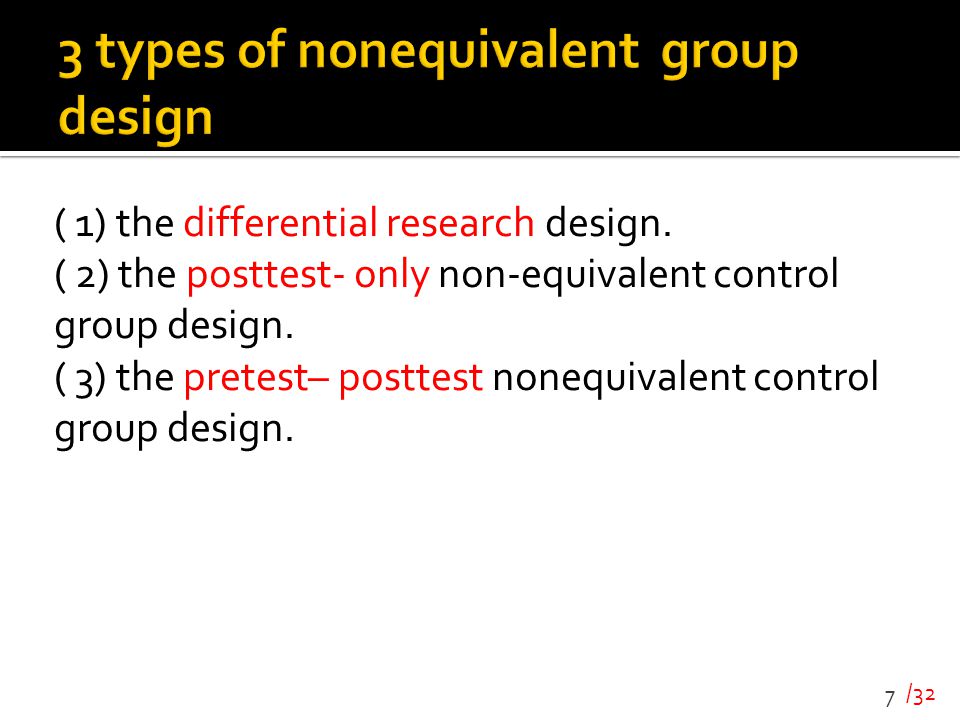 3 types of nonequivalent group design