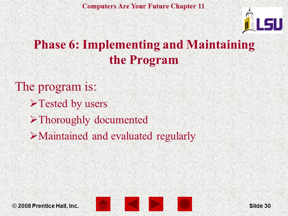 Phase 6: Implementing and Maintaining the Program