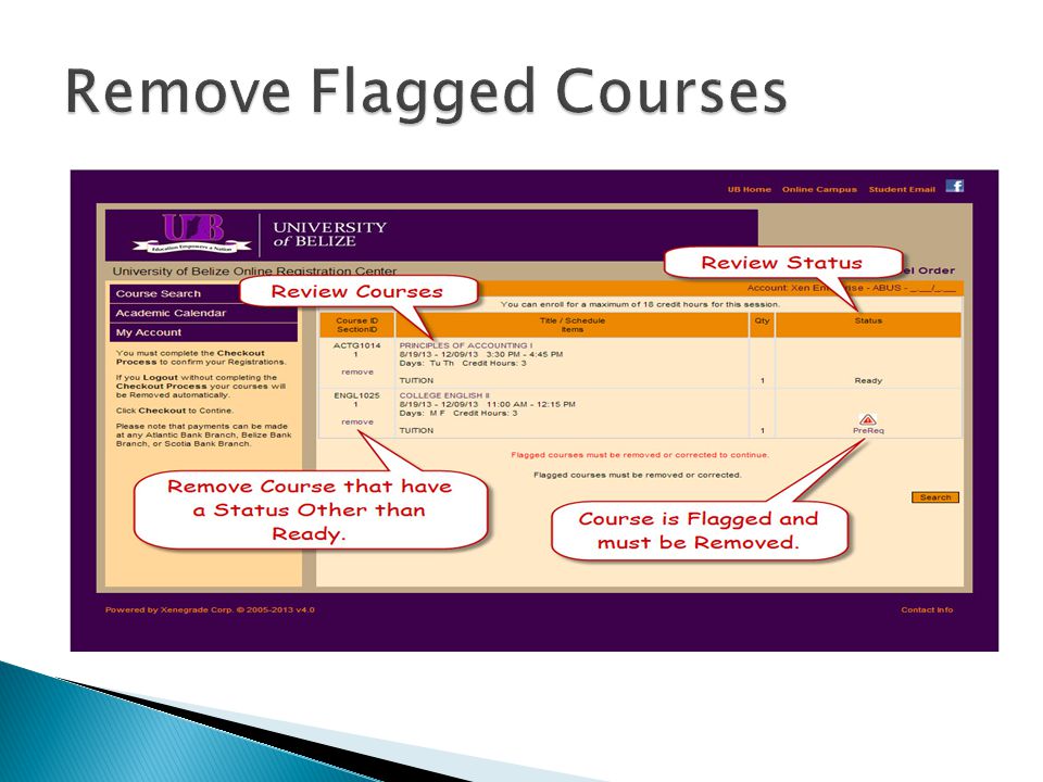 Remove Flagged Courses