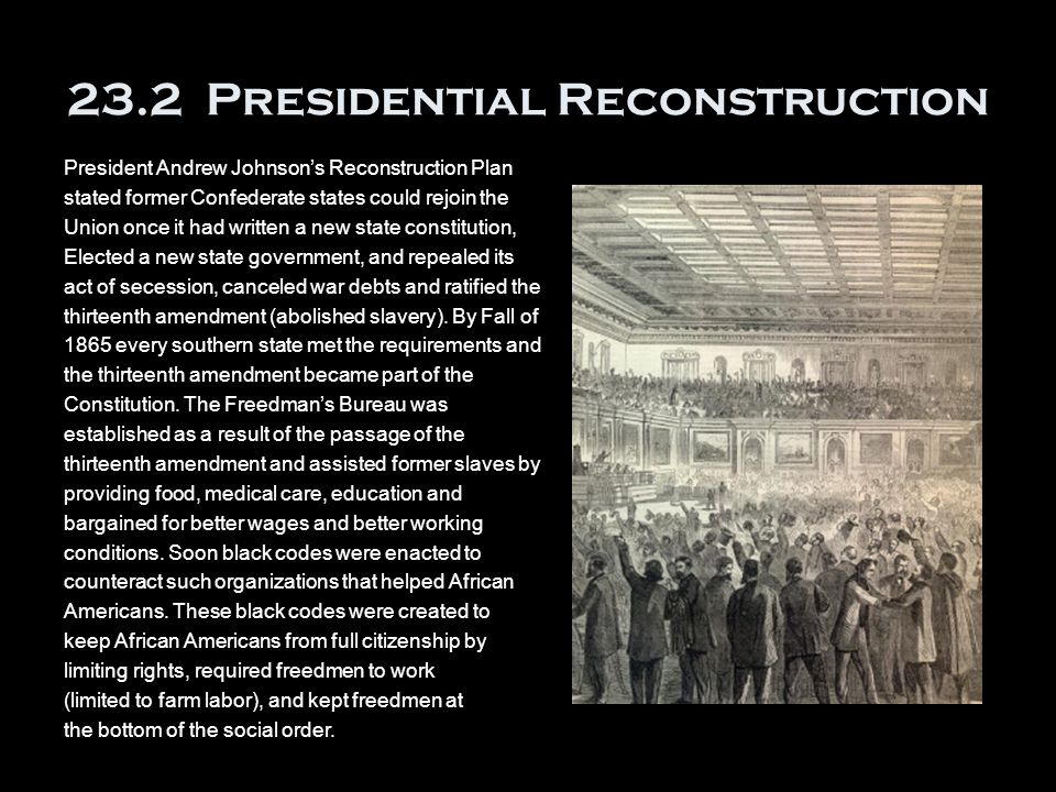 23.2 Presidential Reconstruction