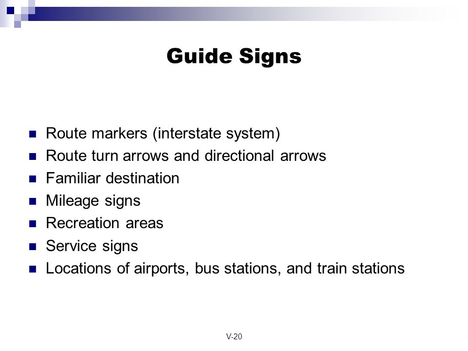 Guide Signs Route markers (interstate system)