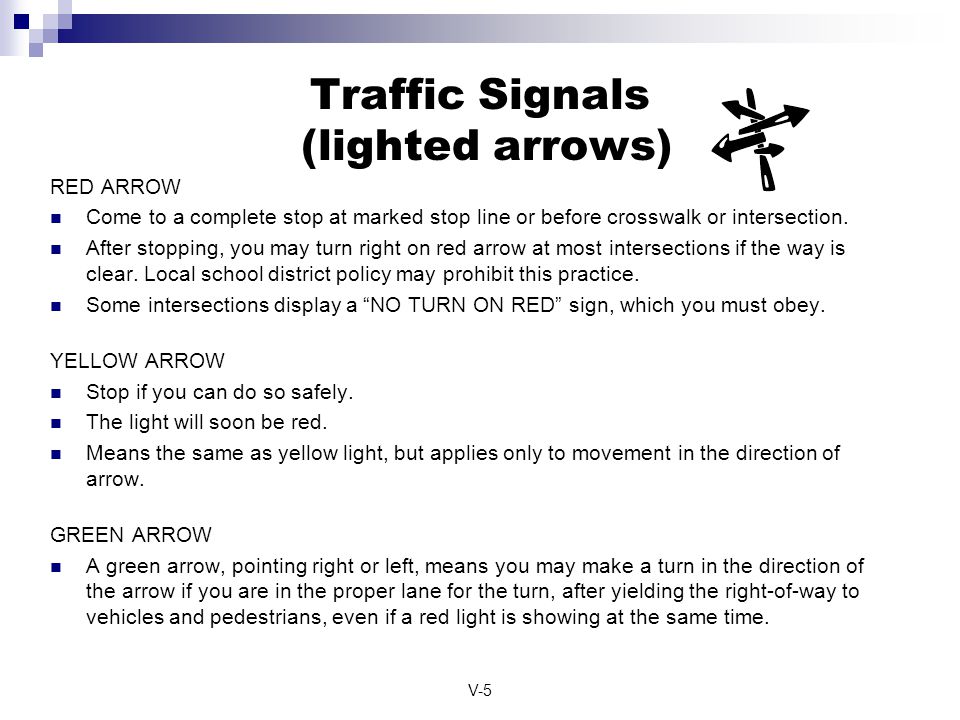 Traffic Signals (lighted arrows)