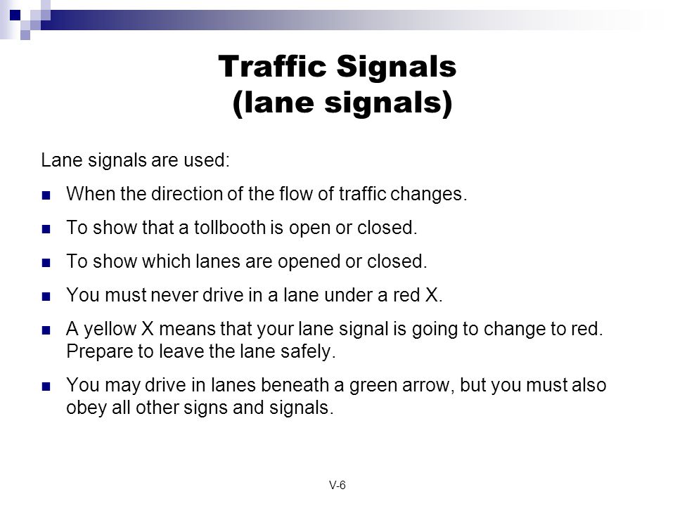 Traffic Signals (lane signals)