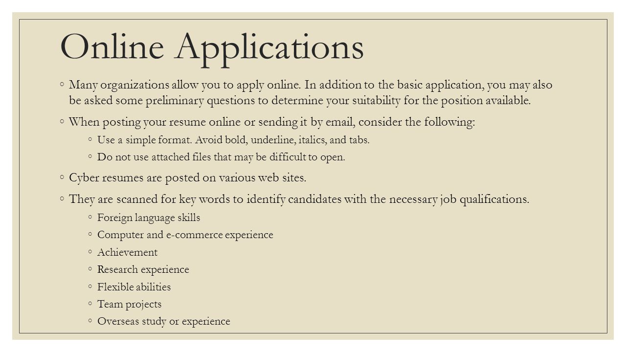 Online Applications