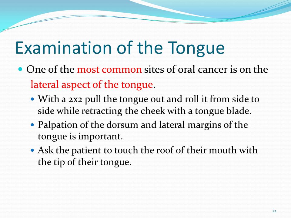 Examination of the Tongue