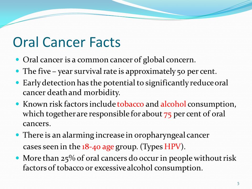Oral Cancer Facts Oral cancer is a common cancer of global concern.