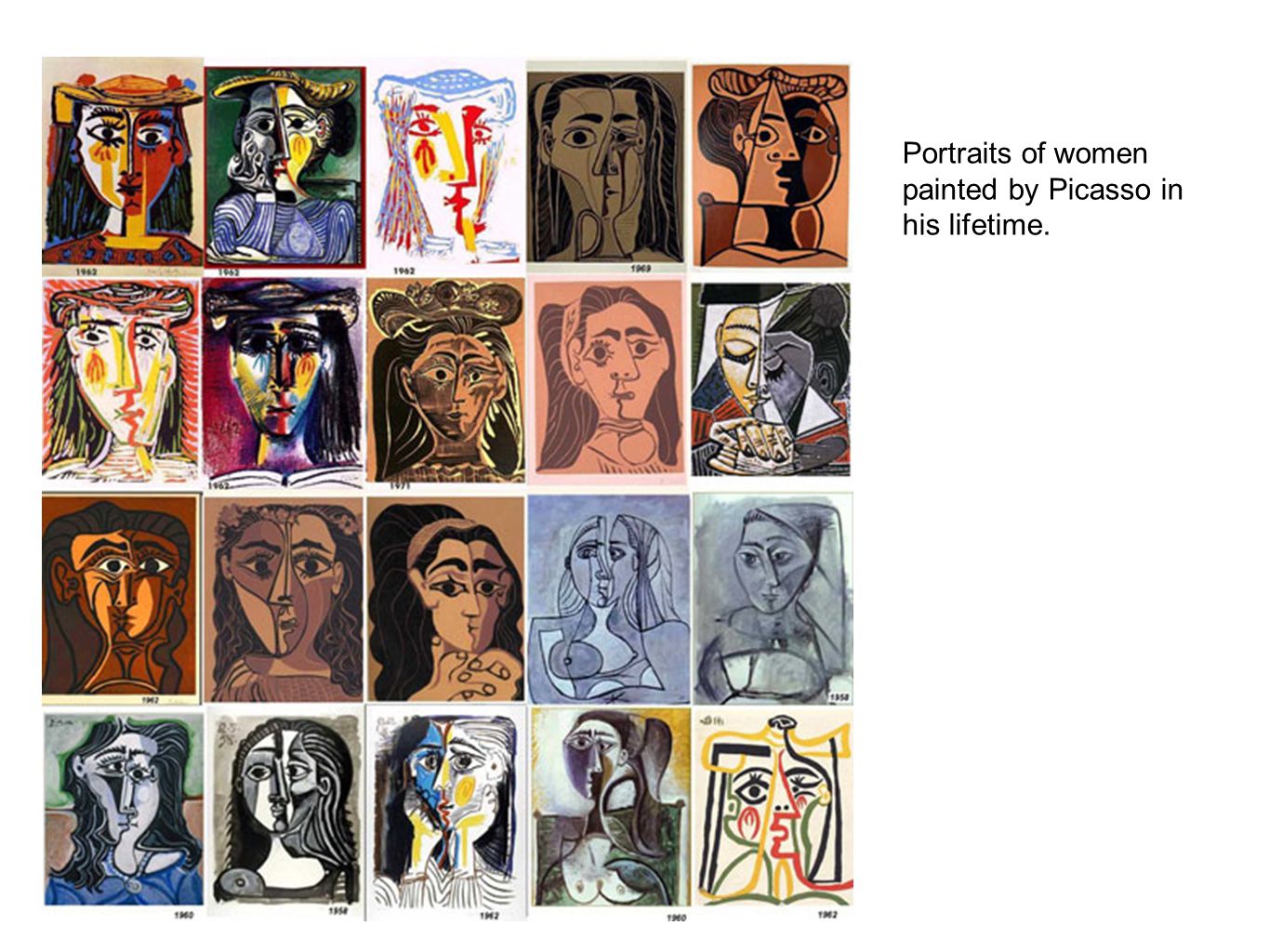 Portraits of women painted by Picasso in his lifetime.