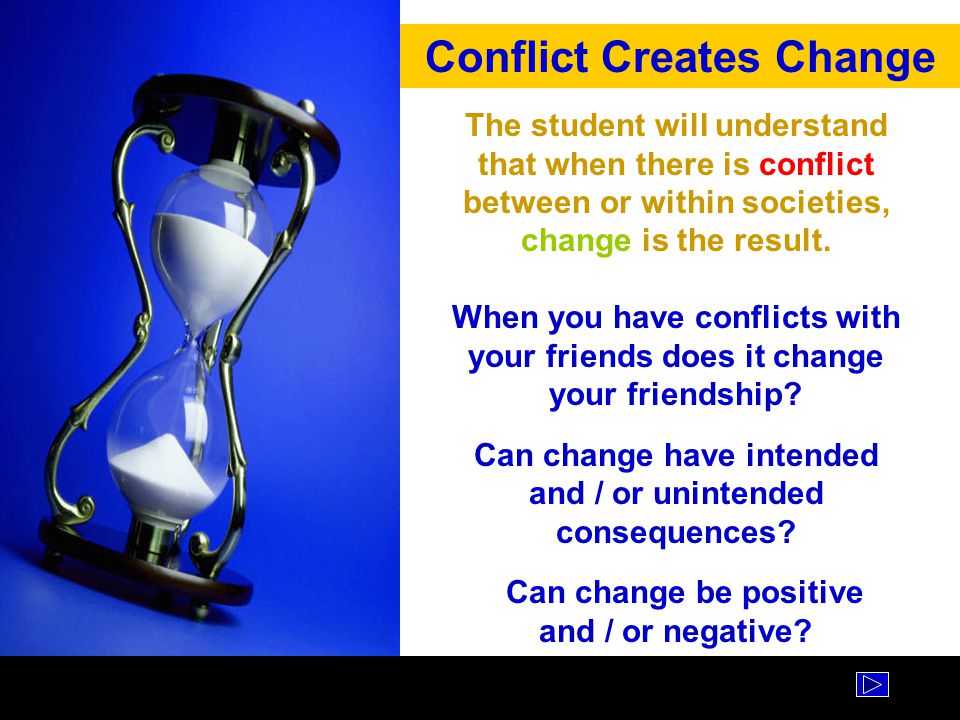 Conflict Creates Change