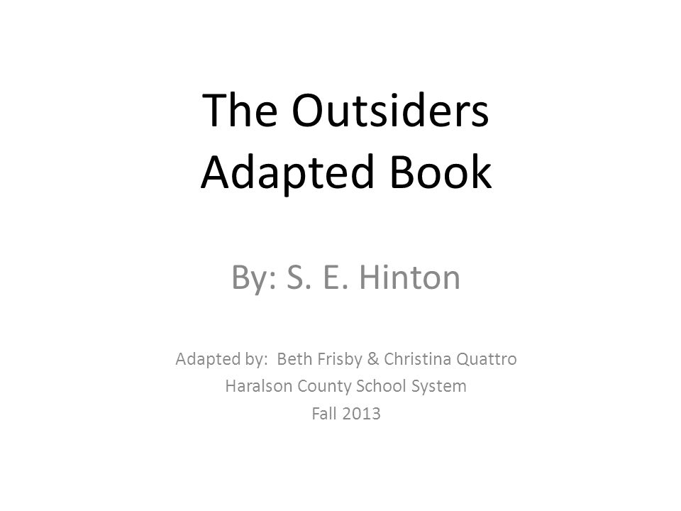 The Outsiders Adapted Book