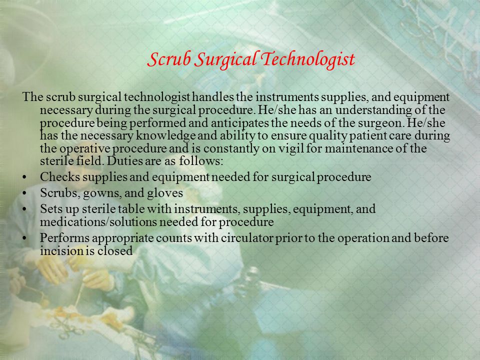 Scrub Surgical Technologist