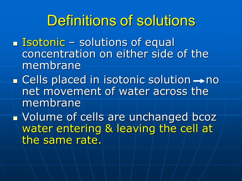 Definitions of solutions