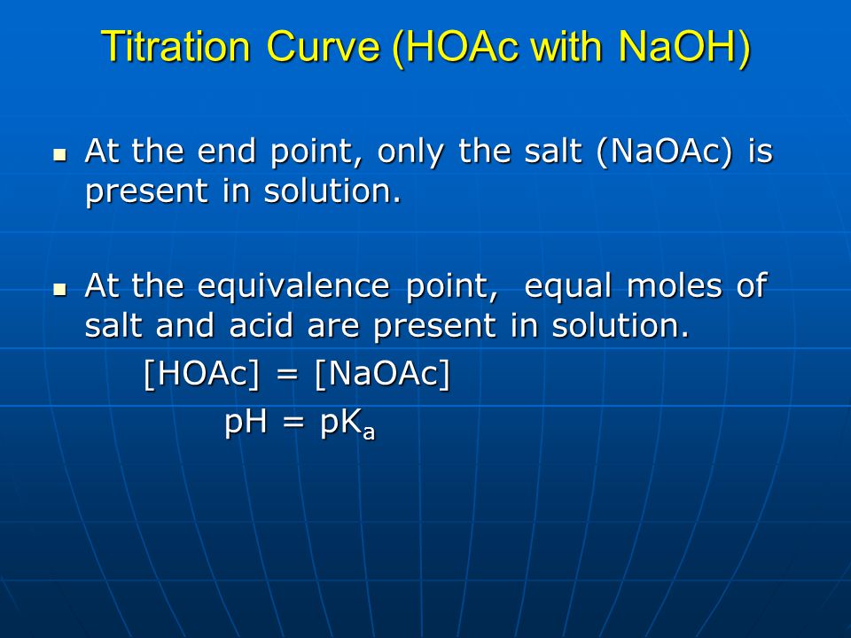 Titration Curve (HOAc with NaOH)