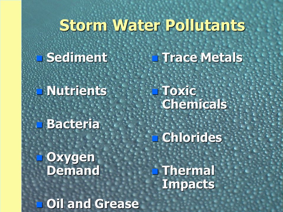 Storm Water Pollutants