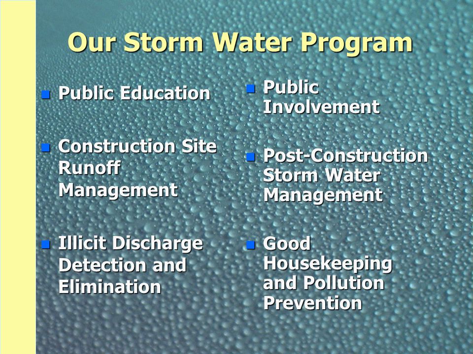Our Storm Water Program