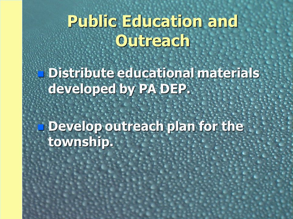 Public Education and Outreach