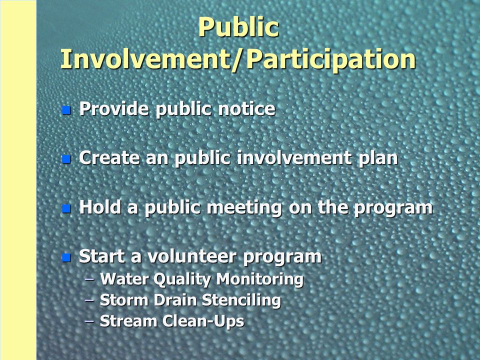 Public Involvement/Participation