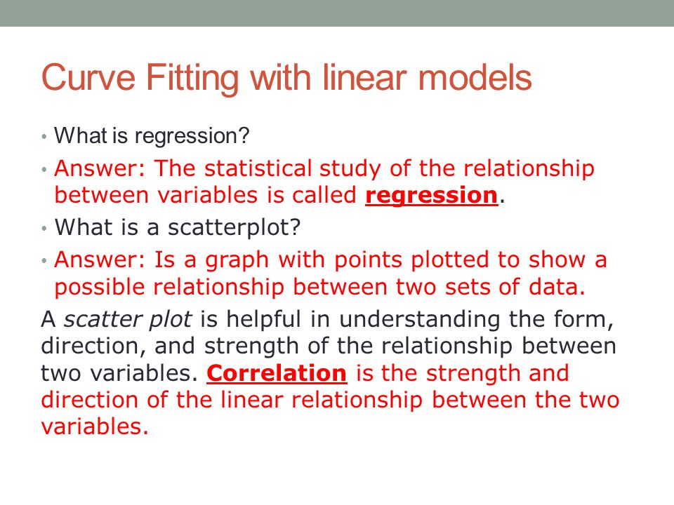 Curve Fitting with linear models