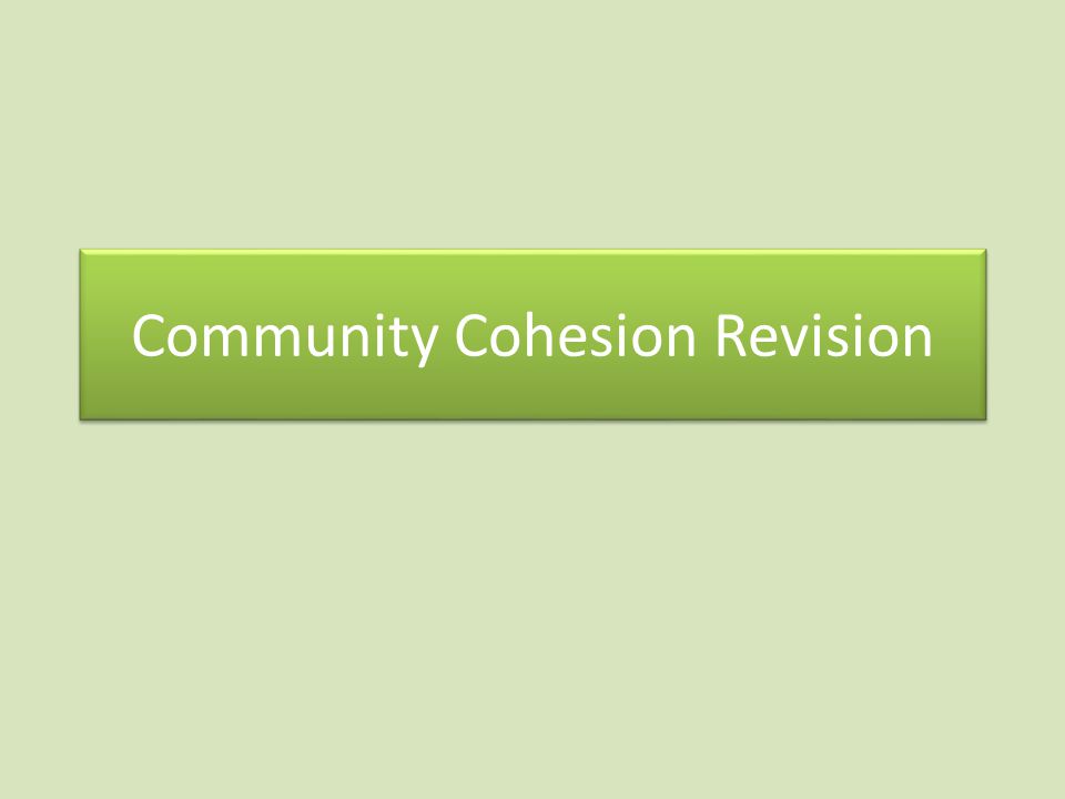 Community Cohesion Revision