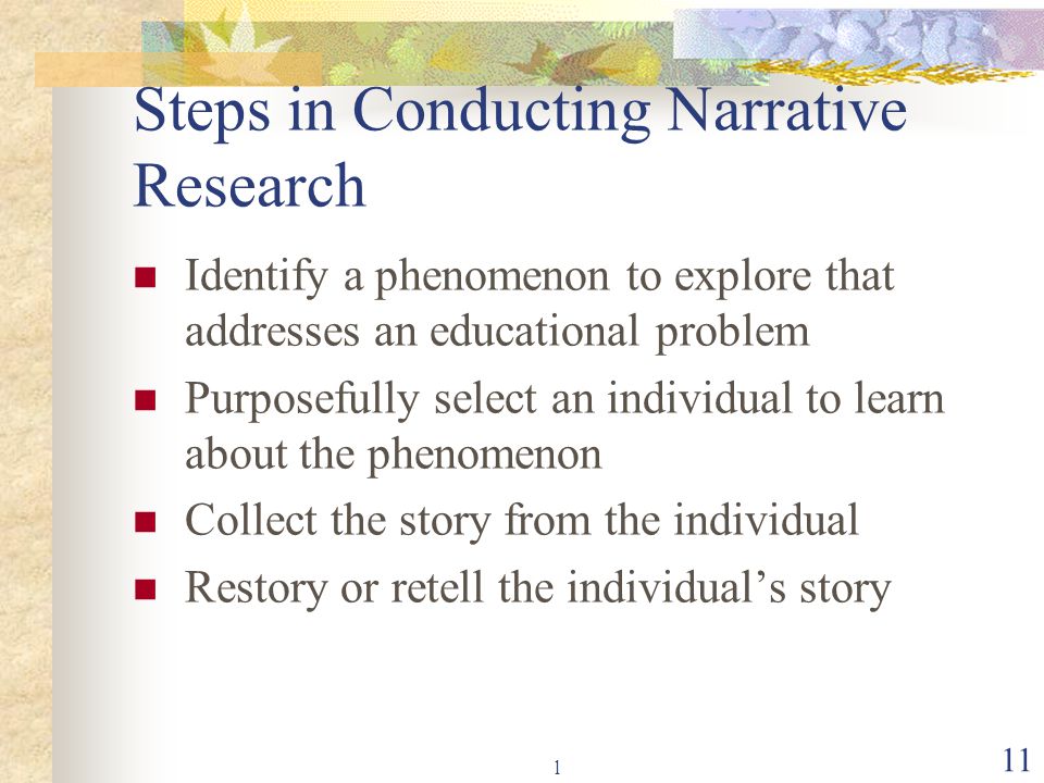 Steps in Conducting Narrative Research