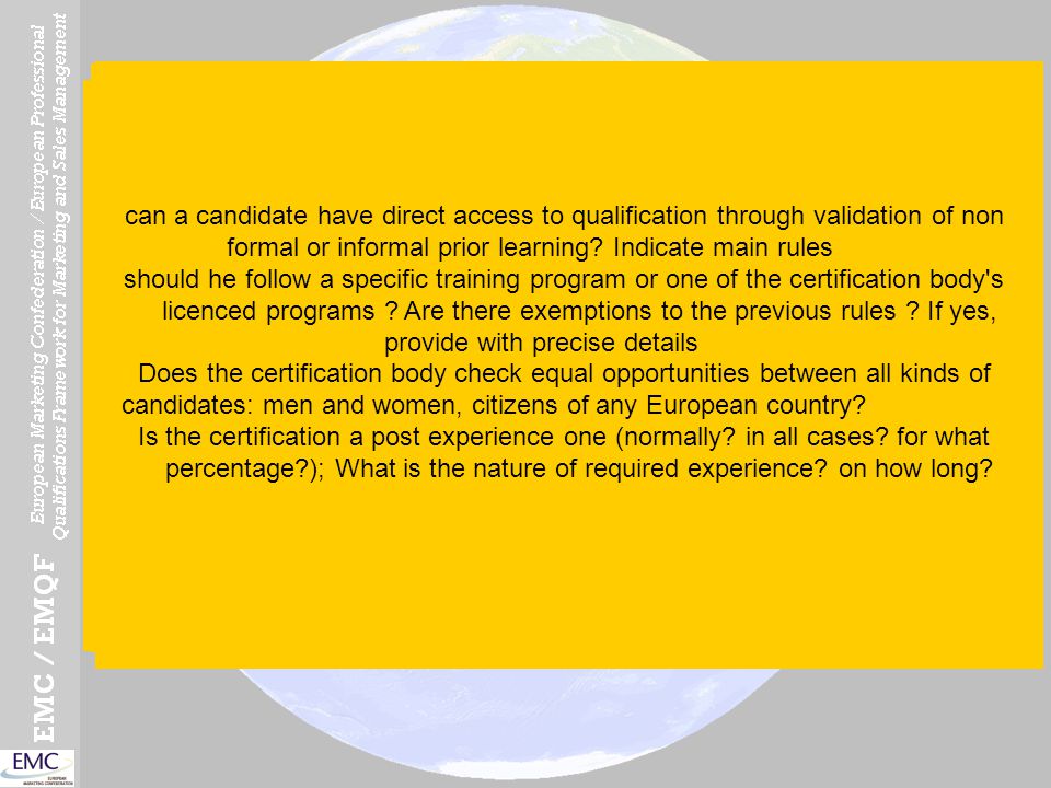 Positioning of the certifications (priority, difference of scope, ...)