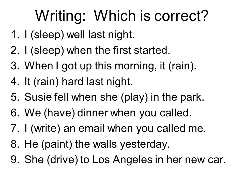 Writing: Which is correct