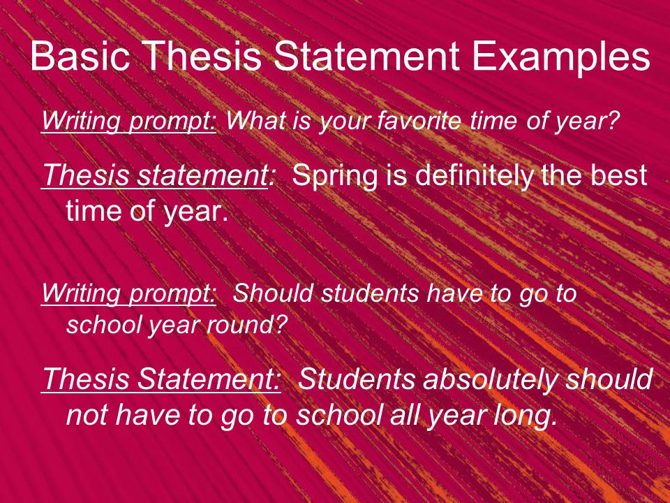 Basic Thesis Statement Examples