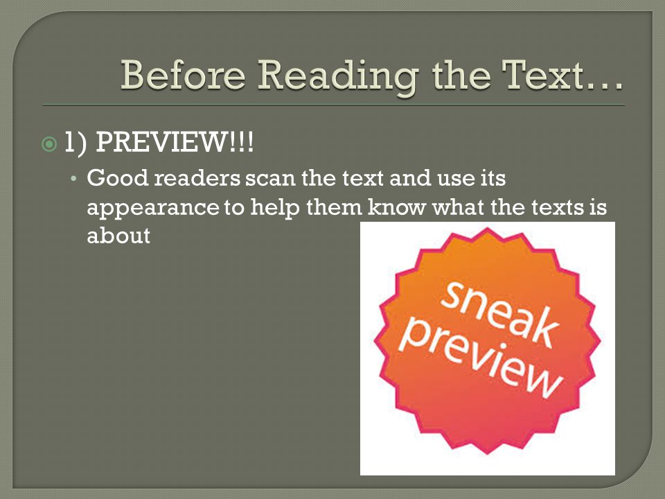 Before Reading the Text…