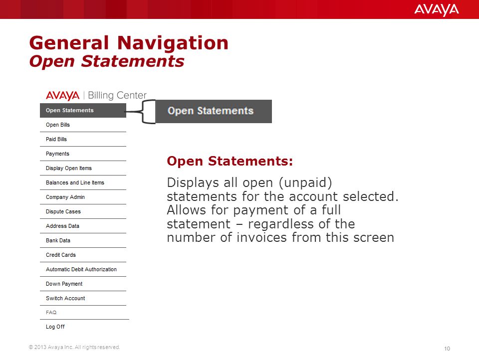 General Navigation Open Statements