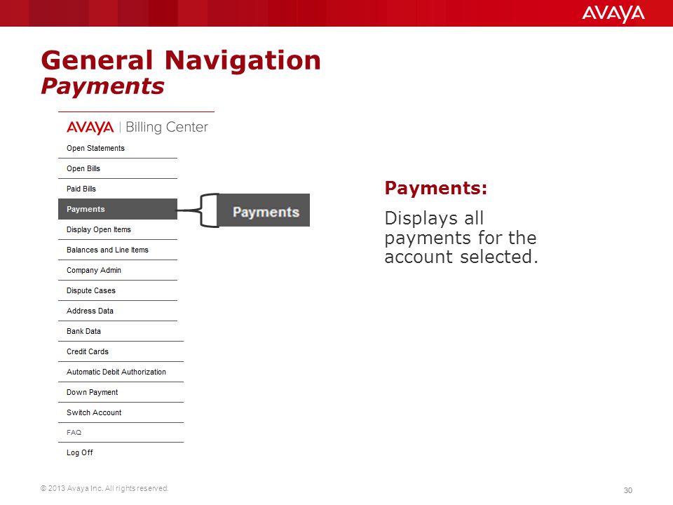 General Navigation Payments