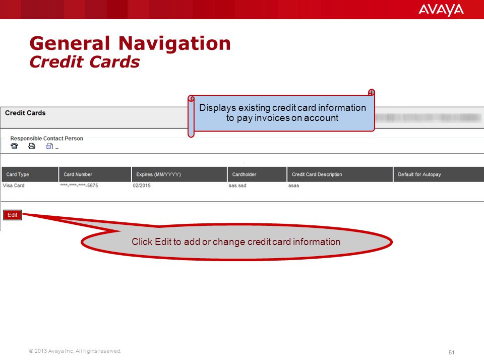 General Navigation Credit Cards