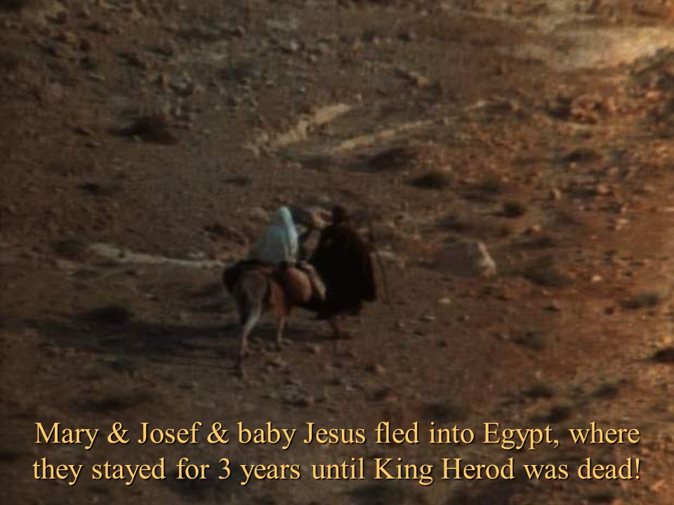 Mary & Josef & baby Jesus fled into Egypt, where they stayed for 3 years until King Herod was dead!