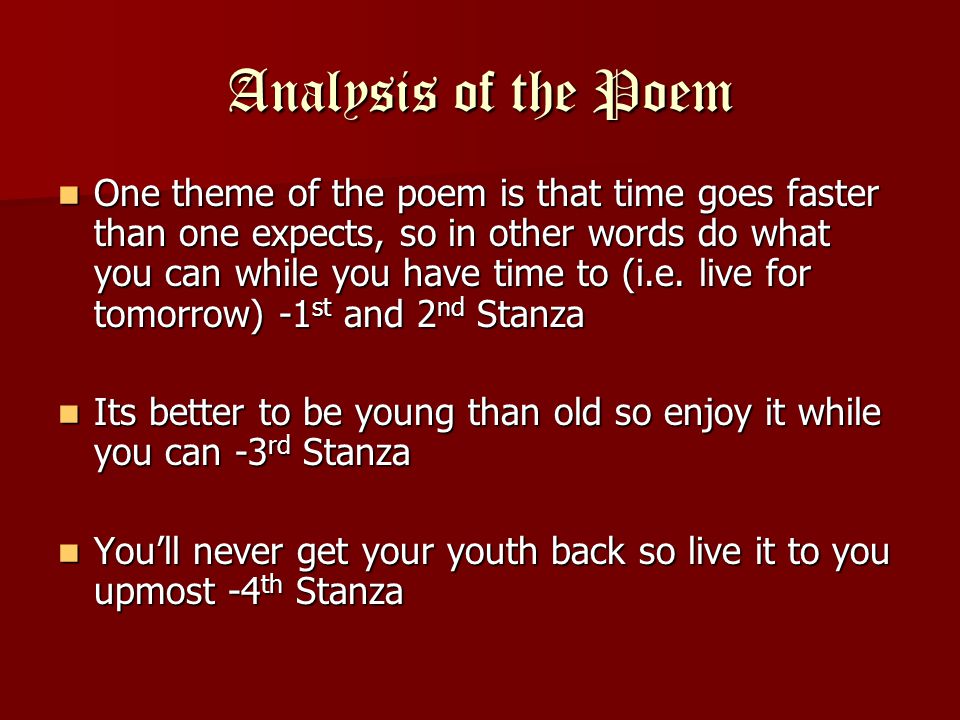 Analysis of the Poem