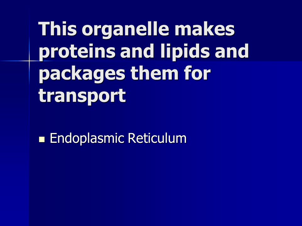 This organelle makes proteins and lipids and packages them for transport