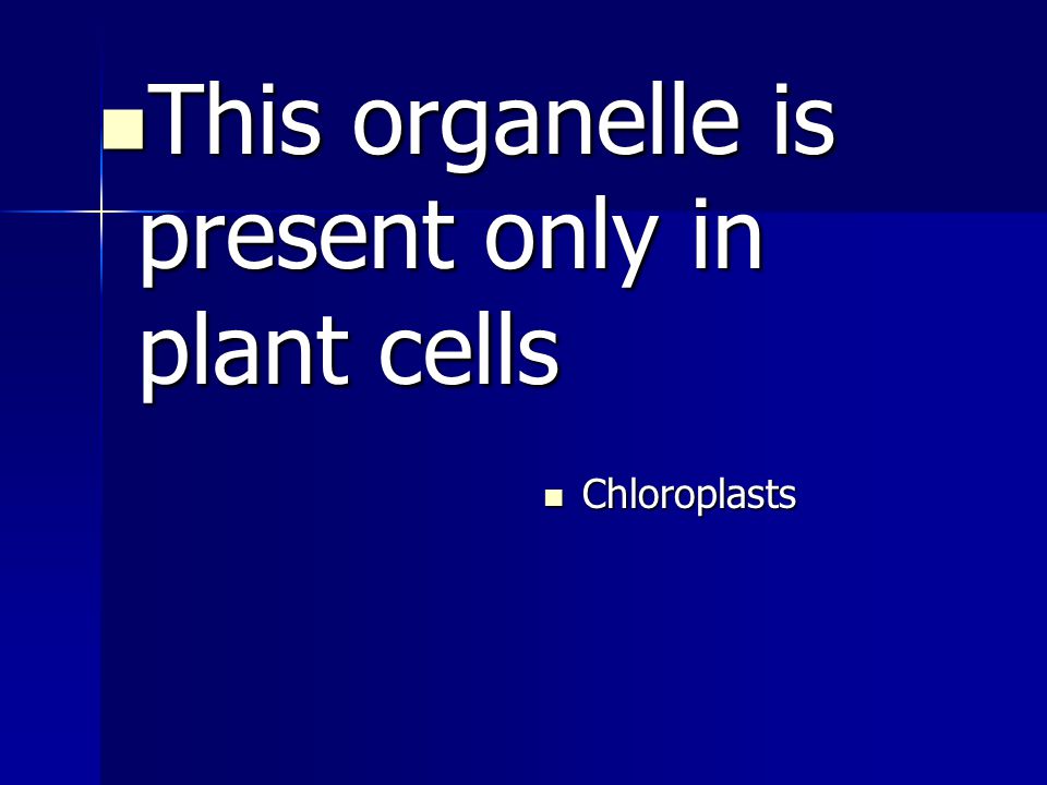 This organelle is present only in plant cells