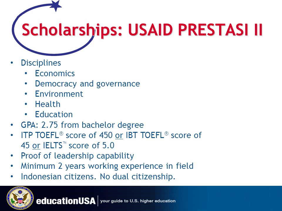 Scholarships: USAID PRESTASI II