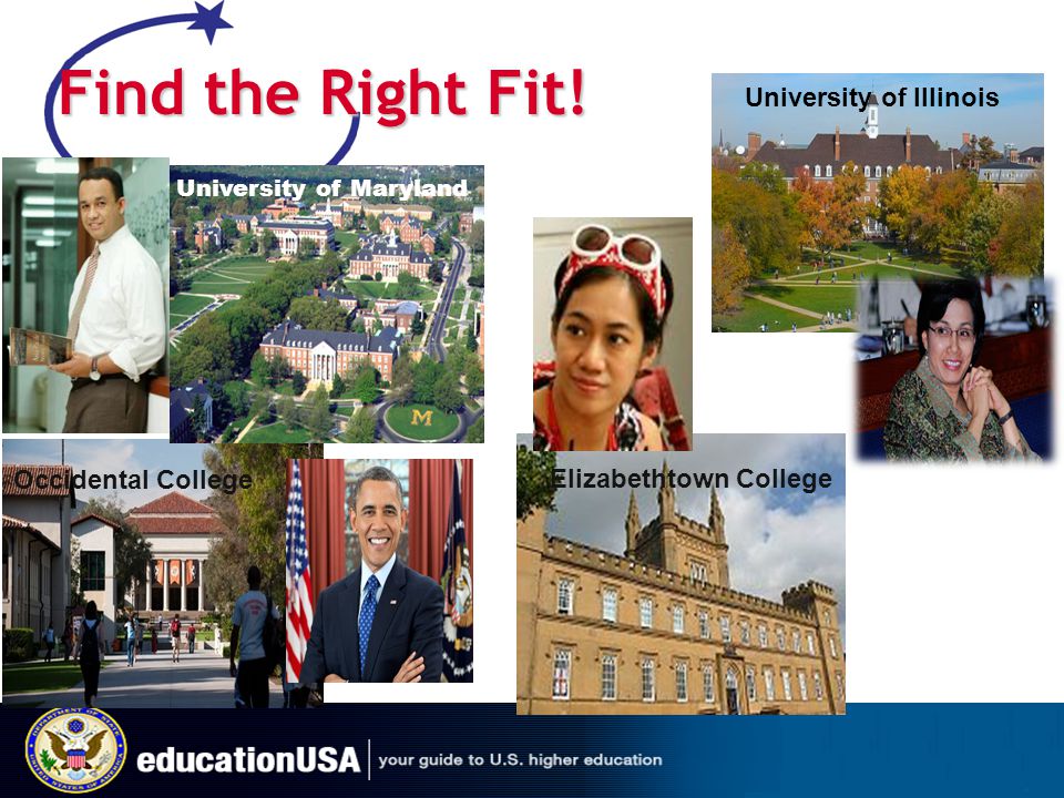 Find the Right Fit! University of Illinois Occidental College